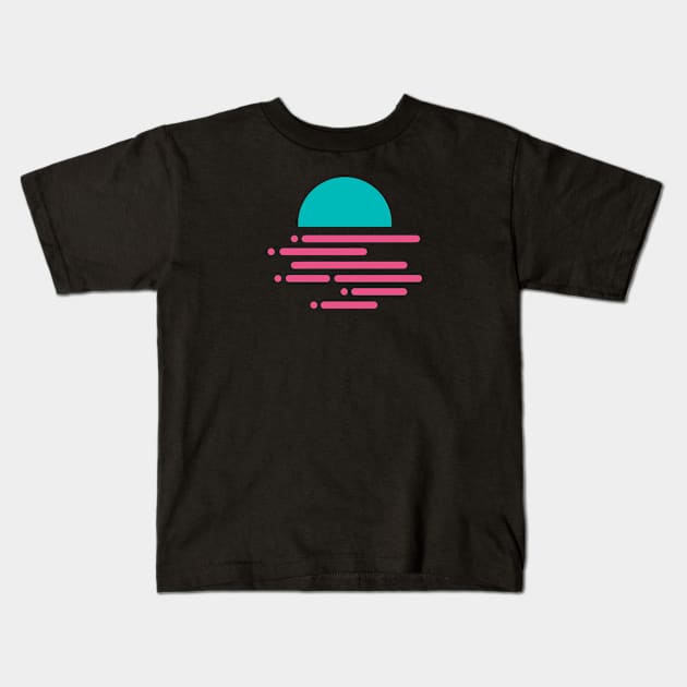 Future Retrowave Minimalism Kids T-Shirt by CryptoHunter